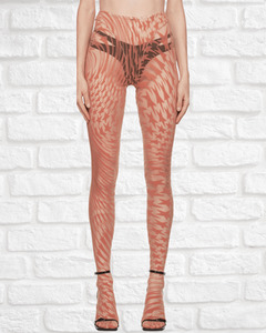 Mugler Pink Flocked Leggings - NEW