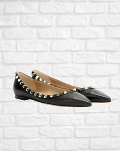 Products: Valentino Garavani Rockstud Leather Ballet Flats