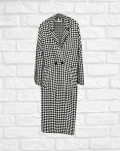 Zara Houndstooth Knit Coat