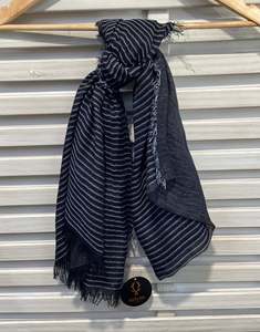 Accessories: Punakaiki Navy Stripe Scarf