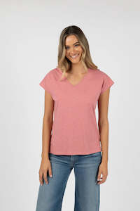 Tops: Must Have V Neck Tee - Blush