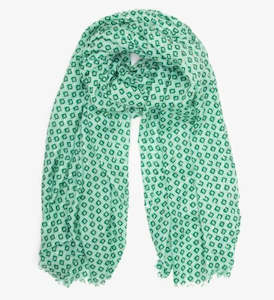 Accessories: Green Diamond Print Scarf