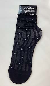 Minx: Daisy Dot Sock - Black