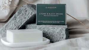 TRIPLE MILLED BAR & DISH DUO - LYCHEE & BLACK ORCHID