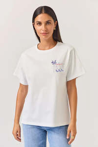 Band Tee - Ivory/Sunset