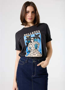 Tees: Bellezza Print Tee - Black