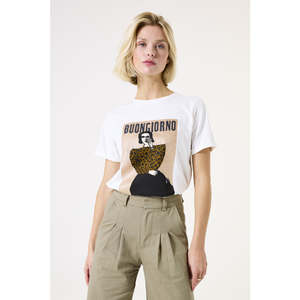 Tees: Buongiorno Ecru Tee