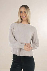 Shirts Tops: Chenille Jumper - Light Grey