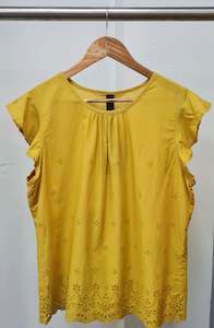 Shirts Tops: GOLDEN Madz Flutter Top - Mustard