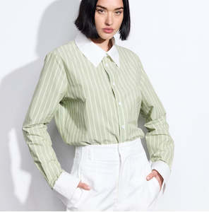 Shirts: Niall Shirt - Green & White Stripe