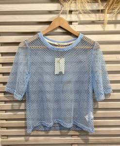 Two By Two: Arrow Mesh Top - Sky