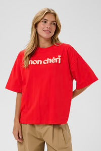 Panna Short Sleeve Sweatshirt - Fiery Red