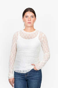 Shirts Tops: Splice Layer - Coconut
