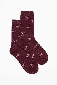 Socks: Merlot Bow Sock