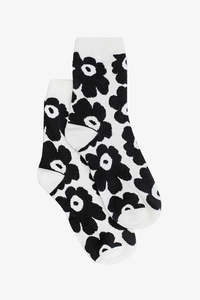 Socks: Black Flower Sock