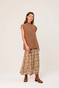 Indi Cold: Crochet Vest - Camel