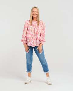 Zafina: Alina Top - Pink Paisley
