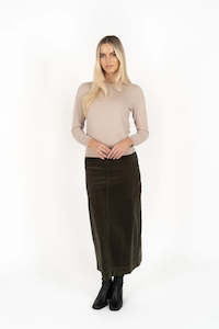 Billie Cord Skirt - Moss