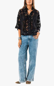 Lollys Laundry: Brown Shirt - Black