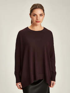 Knitwear: Halden Merino Weekender - Dark Cherry