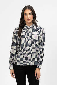 Zoe Blouse - Pastel Geo