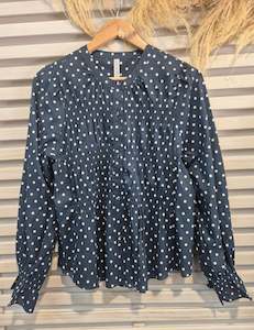 Seeking Lola: Bonita Top - Navy Spot