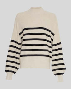 Knitwear: Maura Rachelle Pullover - Oat /Black Stripe