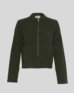 Msch Copenhagen: Gertrude Nenaya Zip Cardigan - Forest Night
