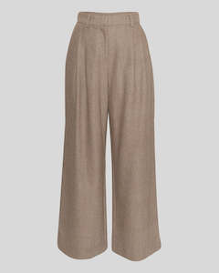 Jennabella High Waisted Pants - Walnut Melange
