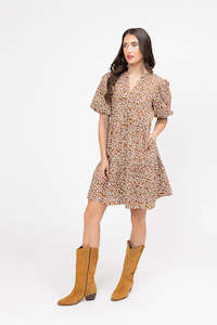 Billie The Label: Reflective Mini Dress - Caramel