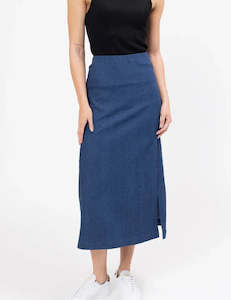 Madrid Pencil Skirt - Mid Blue Denim
