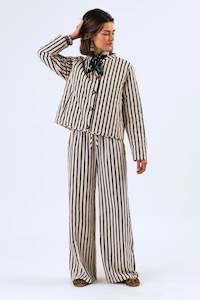 Rita Pants - Black/Cream Stripe