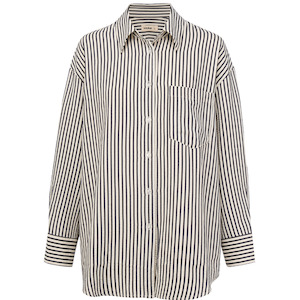 Sassy Women’s Long Sleeve Shirt - Blue/White Stripe