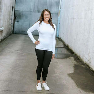 Moke: Lina Long Sleeve Rib Knit - White