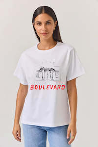 Tuesday Label: Band Tee - White/Boulevard