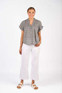 Knewe Label: Addison Top - Black Check