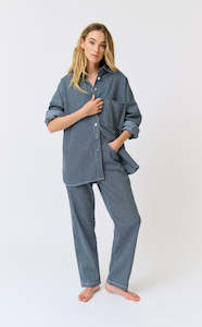 Shirts: Tamika Shirt - Stripe Denim