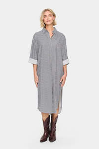 Zalinda Stripe Shirt Dress - Ice Night Sky Stripe