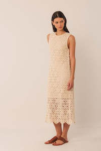 Indi Cold: Crochet Midi Dress - Crudo
