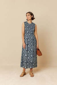 Indi Cold: Watercolour Print Dress - Indigo
