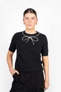 Bow’tiful Knit Tee - Black