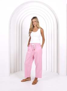 Monaco: Charlie Barrel Pants - Pink