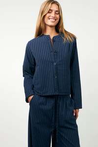 Lollys Laundry: Emilia Jacket - Navy Stripe