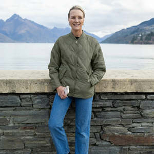 Talei Women’s Quilt Bomber - Olive Green