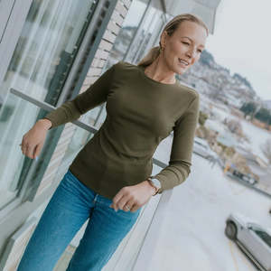 Lina Women’s Long Sleeve Rib Knit - Bonsai