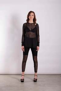 Cut Shoulder Skin Top - Noir Leopard