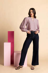 Leila Luca: Movement Blouse - Merlot Ember