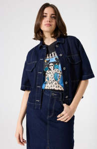 Outerwear: Cropped Denim Jacket