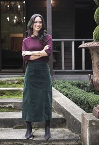 Skirts: Va Va Velour Skirt - Pine