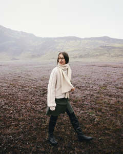 Msch Copenhagen: Jillena Chunky Knit Cardigan - Oatmeal